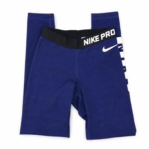 Nike Pro Dri-Fit Leggings Blue XS Women Athletic Compression Gym Training
